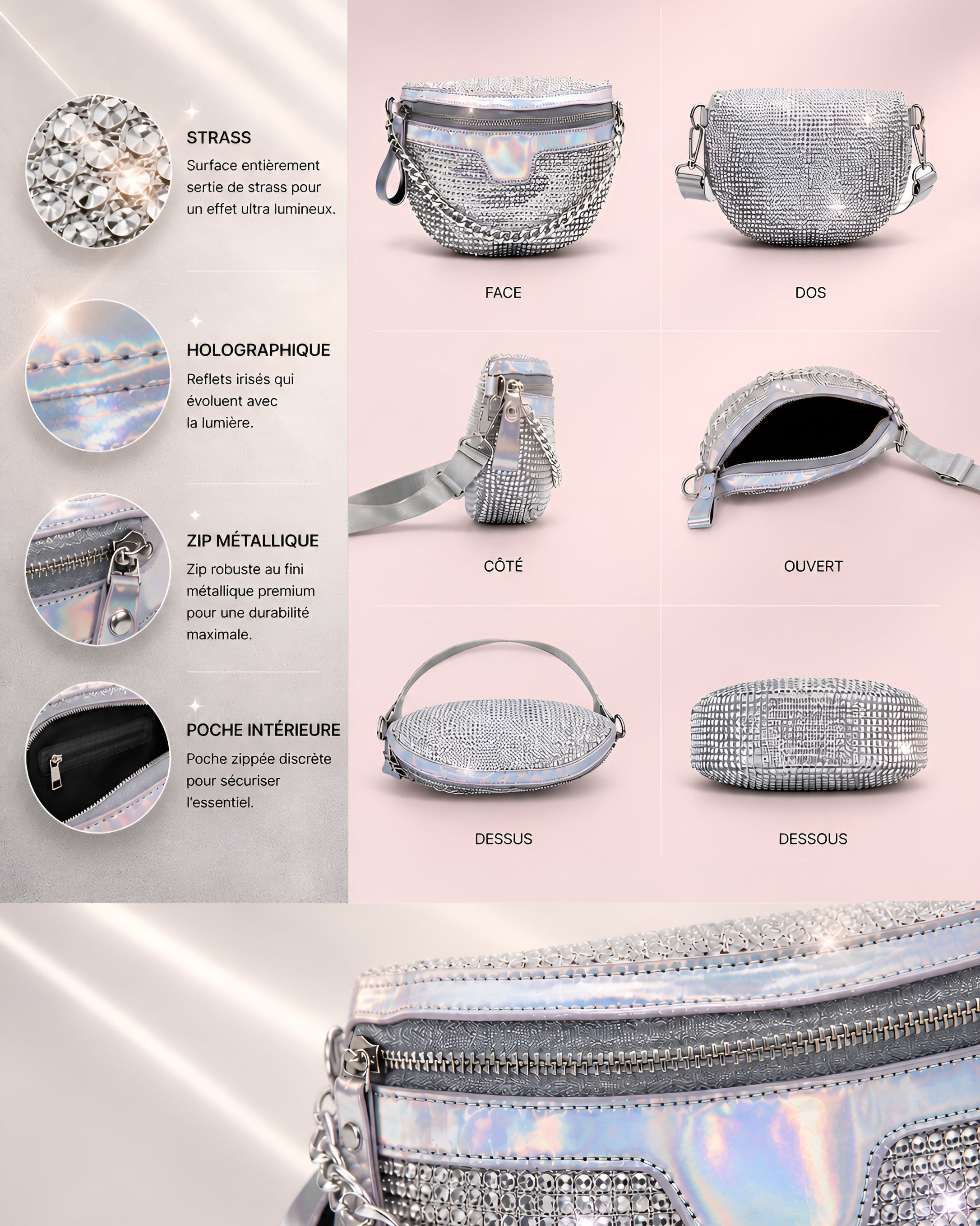 DIAMOND - Banane strass hologaphique