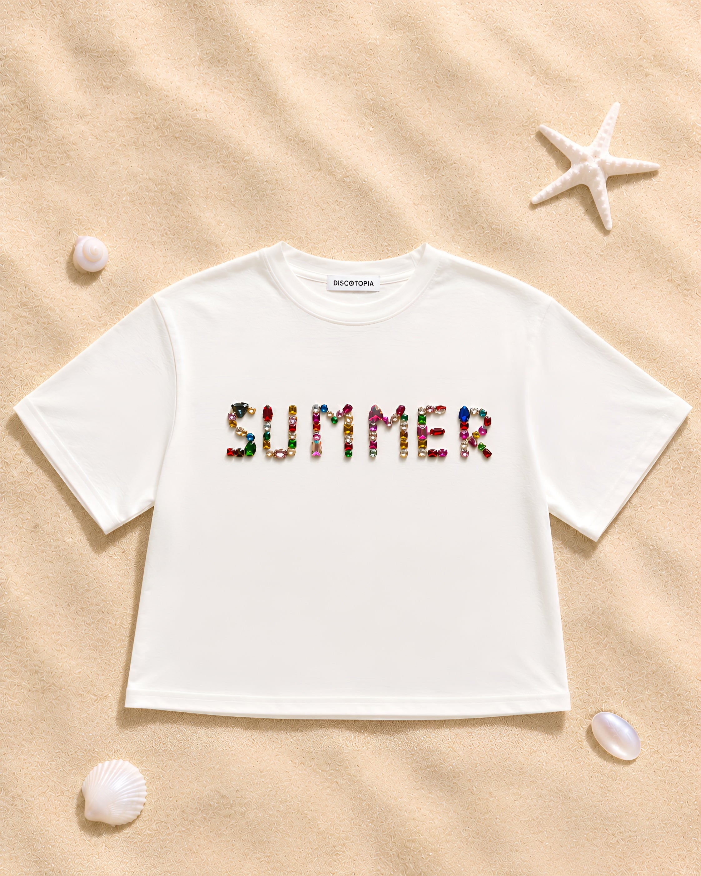 SUMMER - Crop top à strass